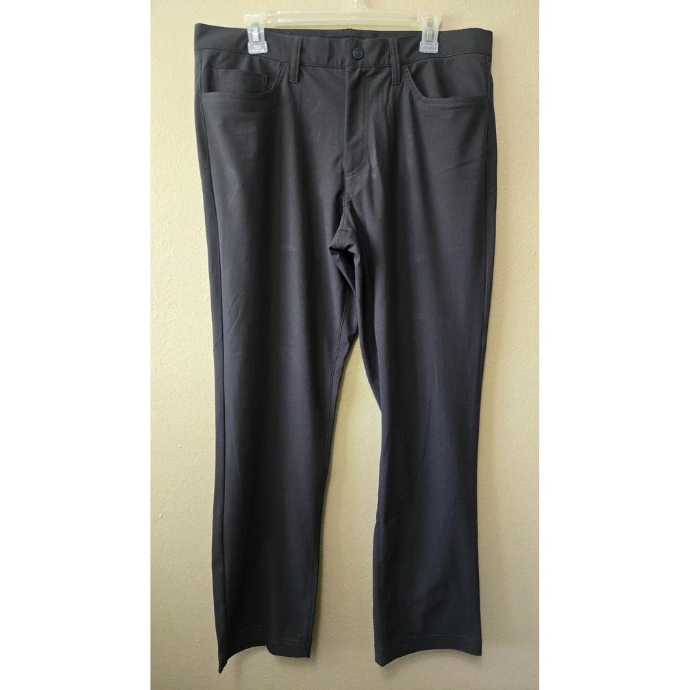 Banana Republic Hybrid Slim 5P Pants Mens 34x30 Grey Performance 420298-01